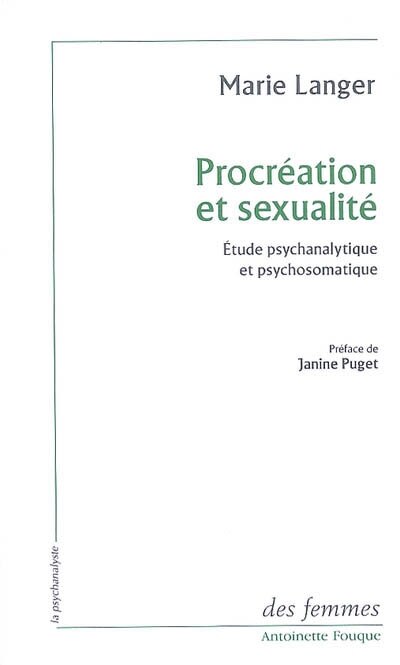 Couverture_Procréation et sexualité : étude psychanalytique et psychosomatique