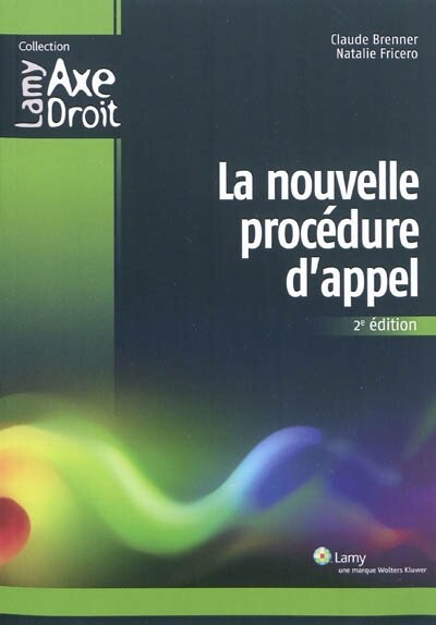 Front cover_La nouvelle procédure d'appel