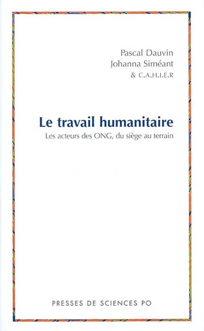 Front cover_Le travail humanitaire