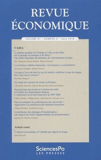 Front cover_Revue économique, n°67-2