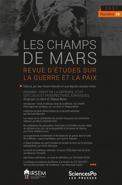 Couverture_Champs de Mars (Les), n°36. Droit de la défense, état des lieux et perspectives juridiques