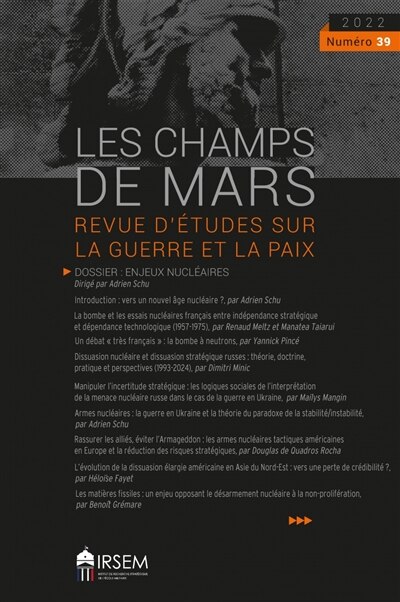 Front cover_Champs de Mars (Les), n°39. Enjeux nucléaires