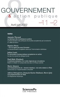 Front cover_Gouvernement & action publique, n&deg;11-2. Varia