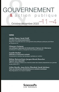 Couverture_Gouvernement & action publique, n&deg;11-4