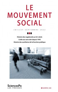 Couverture_Mouvement social (Le), n°280. (Socio-) histoires du sans-abrisme