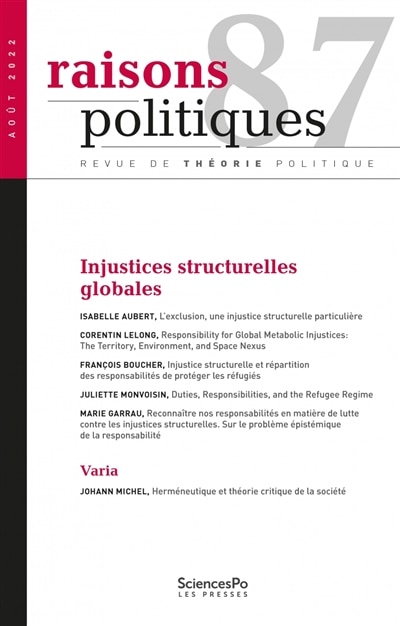 Front cover_Raisons politiques 87, août 2022
