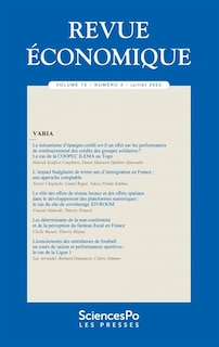 Front cover_Revue économique 73-4, juillet 2022