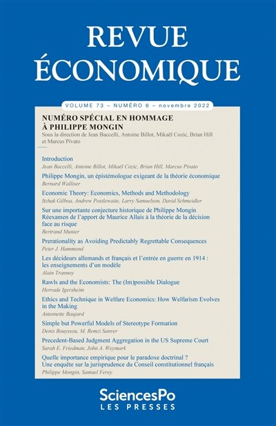Front cover_Revue économique, 73-6
