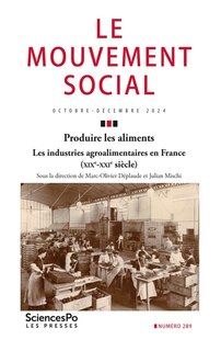 Couverture_Mouvement social (Le), n°289. Produire les aliments