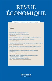 Front cover_Revue économique, n°75-6. Varia