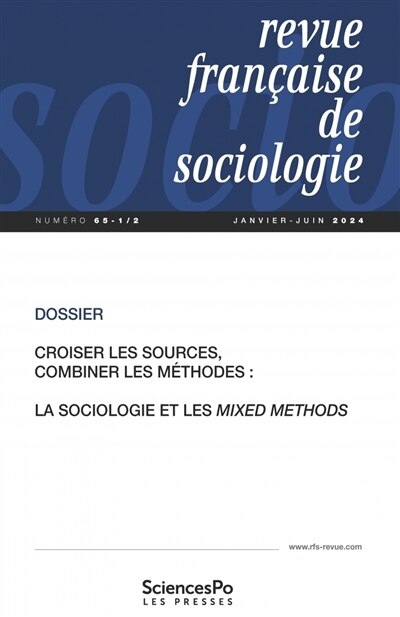 Front cover_Revue française de sociologie, n°65-1. Croiser les sources, combiner les méthodes : la sociologie et les mixed methods