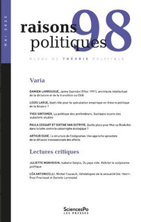 Front cover_Raisons politiques, n°98. Varia