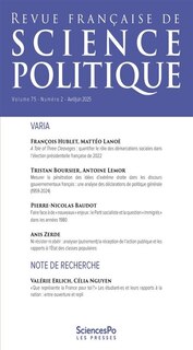 Front cover_Revue française de science politique, n°75-2