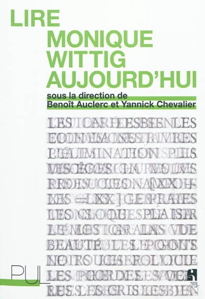 Front cover_Lire Monique Wittig aujourd'hui