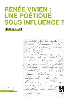 Front cover_Renée Vivien : une poétique sous influence ?