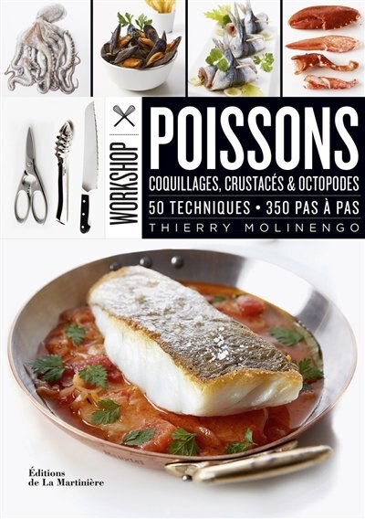 Couverture_Workshop poissons : coquillages, crustacés & octopodes : 50 techniques, 350 pas à pas