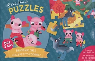 Couverture_P'TIT JEU DE PUZZLE: BIENVENUE CHEZ LES 3 PETITS COCHONS !