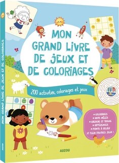 Front cover_Mon grand livre de jeux et de coloriages : 200 activités, coloriages et jeux