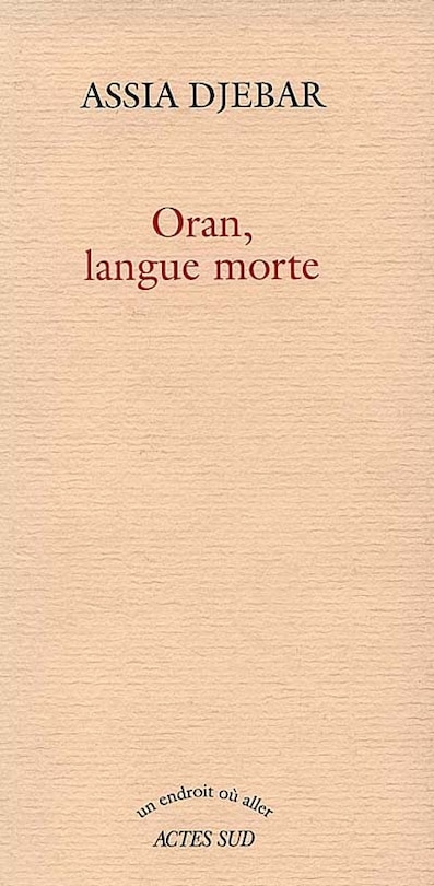 Couverture_Oran, langue morte