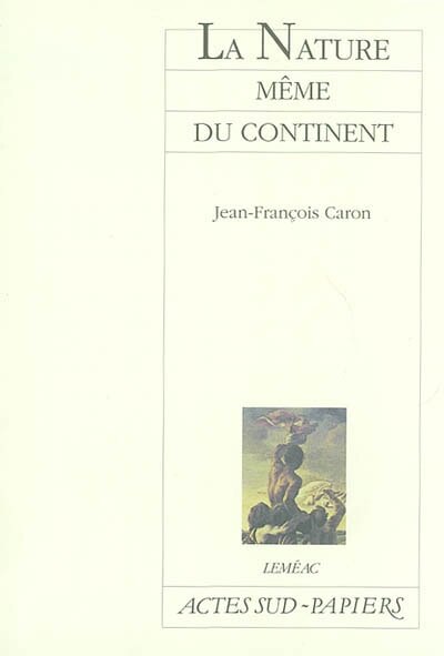 Front cover_La nature même du continent