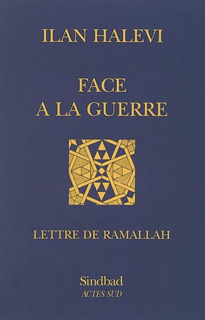 Front cover_Face à la guerre : lettre de Ramallah