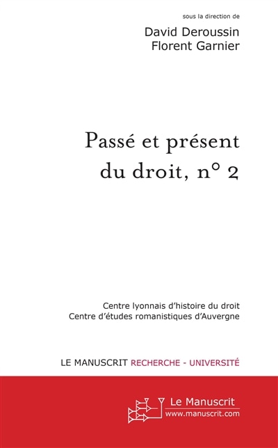 Front cover_Pass&eacute; et pr&eacute;sent du droit, n&deg; 2