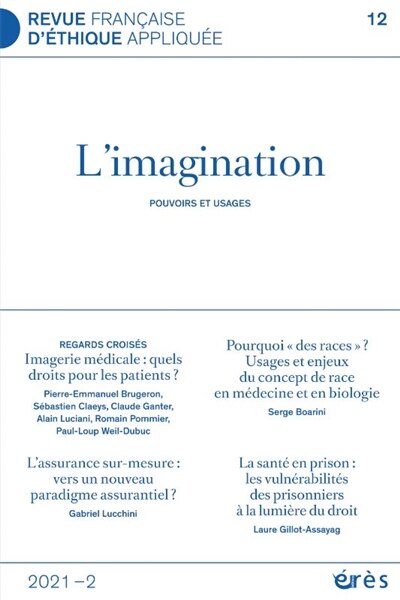 Front cover_Revue française d'éthique appliquée, n°12. L'imagination : pouvoirs et usages