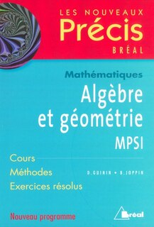 Front cover_Algèbre et géométrie, mathématiques, MPSI