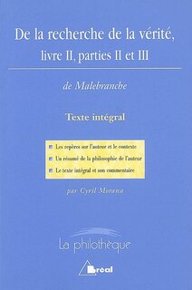 Couverture_De la recherche de la vérité, Malbranche