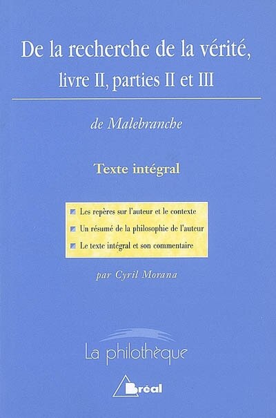 Couverture_De la recherche de la vérité, Malbranche