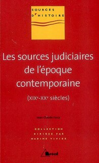 Front cover_Les sources judiciaires de l'époque contemporaine