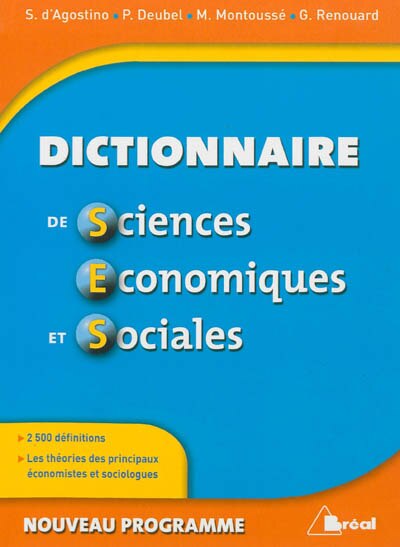 Front cover_Dictionnaire de sciences économiques et sociales