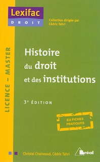 Front cover_Histoire du droit et des institutions