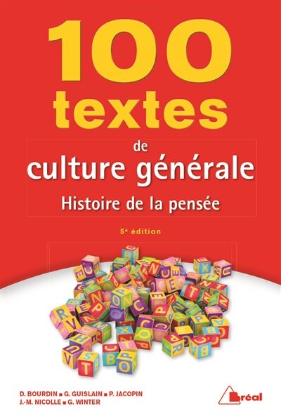 Couverture_100 textes de culture générale : histoire de la pensée