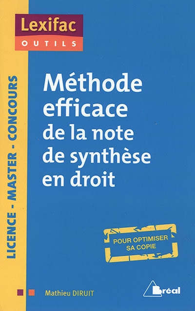 Couverture_Méthode efficace de la note de synthèse en droit