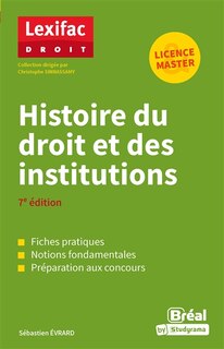 Couverture_Histoire du droit et des institutions