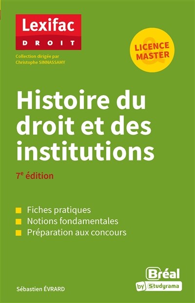 Couverture_Histoire du droit et des institutions