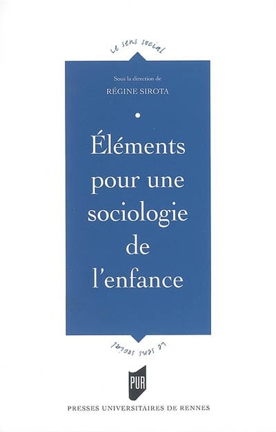 Front cover_Eléments pour une sociologie de l'enfance