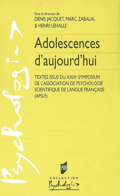 Front cover_Adolescences d'aujourd'hui