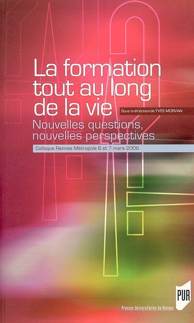 Front cover_La formation tout au long de la vie