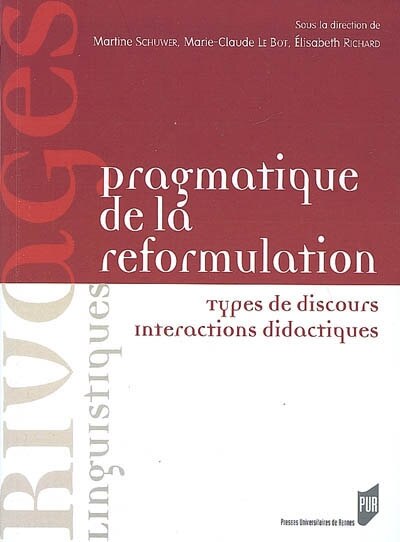 Couverture_Pragmatique de la reformulation