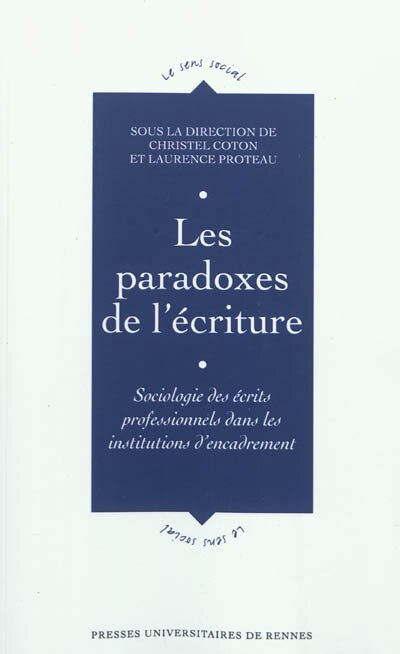 Front cover_Les paradoxes de l'écriture