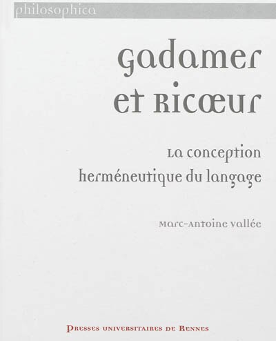 Front cover_Gadamer et Ricoeur