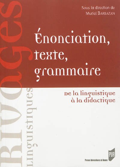 Front cover_Enonciation, texte, grammaire