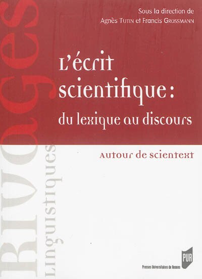 Front cover_L' écrit scientifique