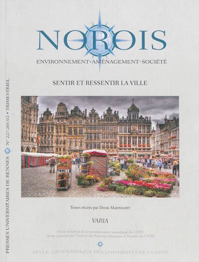 Front cover_Norois, n°227. Sentir et ressentir la ville