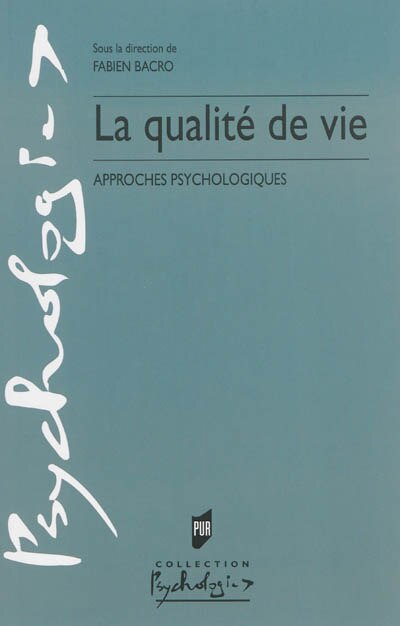 Front cover_La qualité de vie