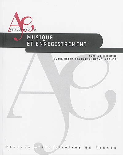 Front cover_Musique et enregistrement