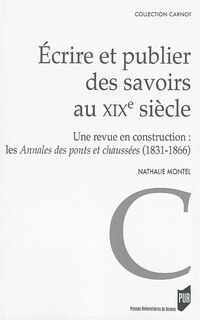 Front cover_Ecrire et publier des savoirs au XIXe siècle