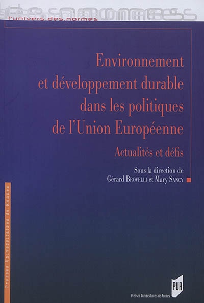 Front cover_Environnement et développement durable dans les politiques de l'Union européenne